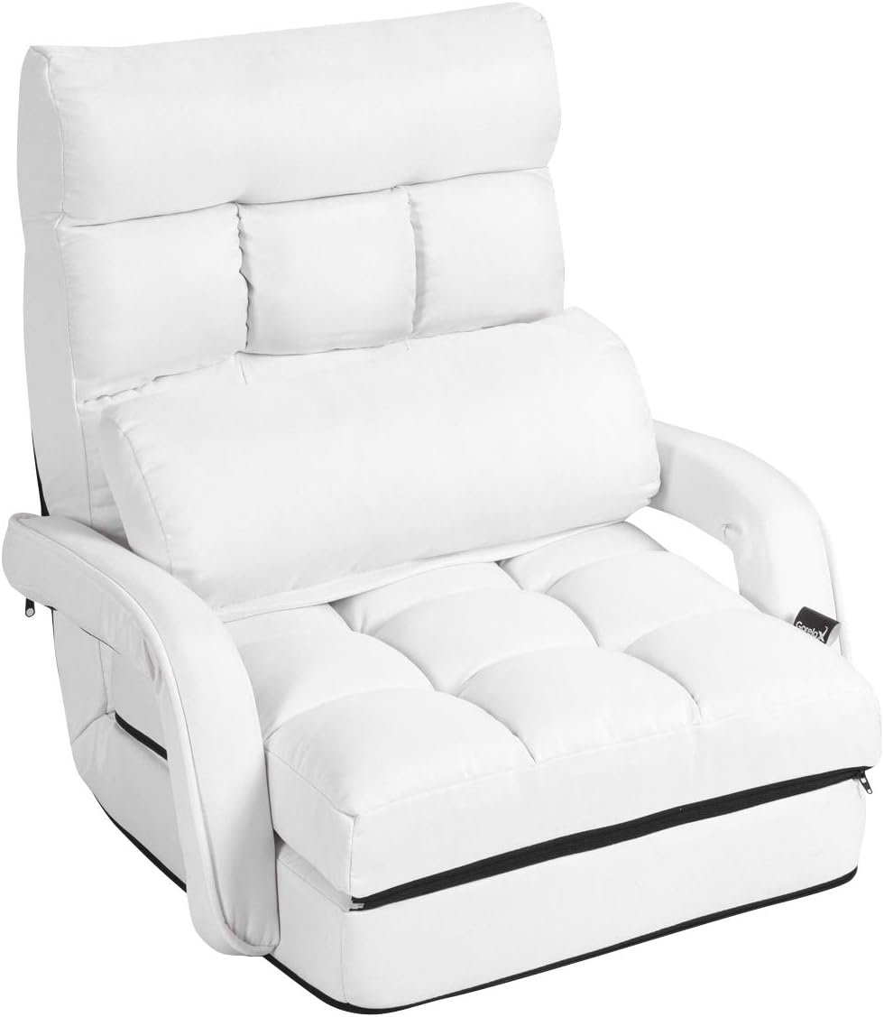 CASART. 2In1 Folding Sofa Bed with Pillow for Single Sleep, 5 Positions Adjustable Armchair