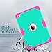 iPad Mini 2 Case,iPad Mini Case,iPad Mini 3 Case,iPad Mini Retina Case,BENTOBEN Anti-Slip Shock-Absorption Silicone PC High Impact Resistant Hybrid Three Layer Protective Case Cover Mint Green&Rose