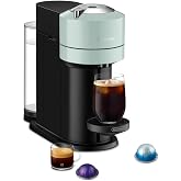 Nespresso Vertuo Next Coffee &amp; Espresso Maker by De'Longhi, Teal | Jade teal coffee machine with slim, sustainable design. Brews 6 cup sizes, espresso to 18 oz., all topped with crema.