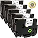 NEOUZA 5PK Compatible For Brother P-Touch Laminated Tze TZ Label Tape Cartridge 24mm x 8m (TZe-251 Black on White )