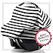 Baby Multi-Use Stretchy Nursing Cover, Car Seat & Stroller Apron Canopy, Shopping Cart Cover. Infant And Baby Breastfeeding Scarf, Black And White Design, Free Gift: Bandana Bib By Mancub