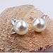 CARLWAY Cute Cat Earrings Sterling Silver Plated Imitation Pearl Stud Earrings for Women Girls