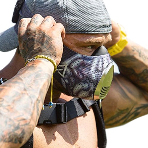 Training Mask Dark Hero Series [Bane Silver-Black] Workout Mask for Exercise, Training, Cardio, Running, for HIIT Workout and Sports (Bane, Small)