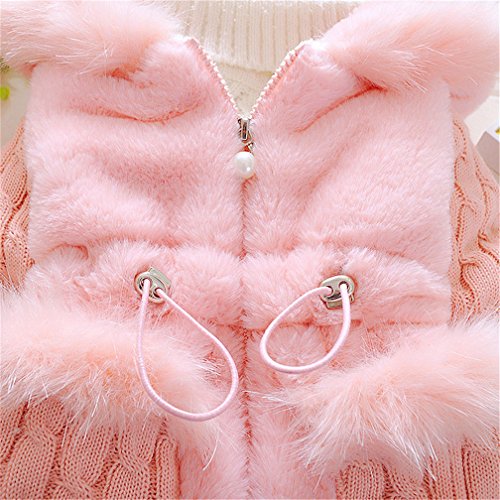 DORAMI Baby Girls Winter Autumn Cotton Warm Cotton Jacket Coat (US Size 4T, Pink) - Thumbnail 2