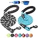 BAAPET 2 Packs 5/6 FT Dog Leash with Comfortable Padded Handle and Highly Reflective Threads Dog Leashes for Small Medium and Large Dogs (5FT-1/2'', Black+Blue)