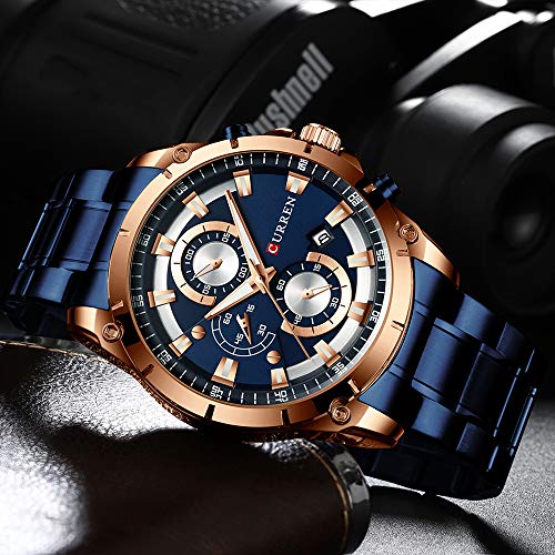 Curren - Reloj de cuarzo para hombre, multifunción, impermeable, multifunción, reloj de cuarzo - Imagen 4