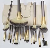 Grandey18 Pieces of High Quality Makeup Brushes Set with Beige Colour Design Holder Bag