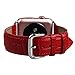 TOROTOP for Apple Watch Band 38mm, Genuine Leather Crocodile Pattern Watch Band Red Replacement Strap with Silver Deployment Clasp for 38mm Apple Watch Series 1 Series 2 Series 3 Model