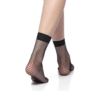 4 Paar Damen Fischnetz Söckchen Netz Socken Netzstrümpfe fishnet ankle socks