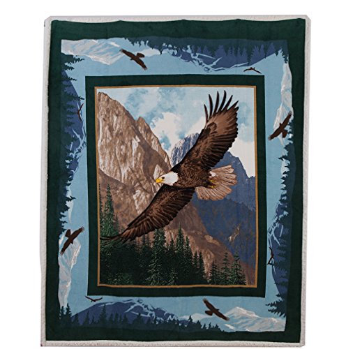 Best Token Soft Warm Throw Blanket Fleece Sherpa Air Quilt Bedding for Bed, 50-by-60-Inch - Eagle Pattern