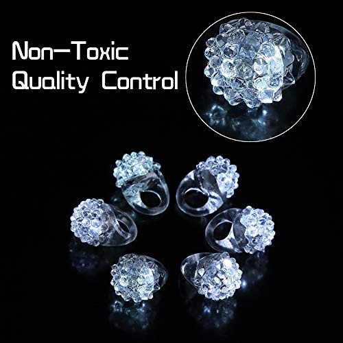 image for Fun Central (AD627) 96ct LED Flashing Jelly Bumpy Rings, LED Jelly Fin
