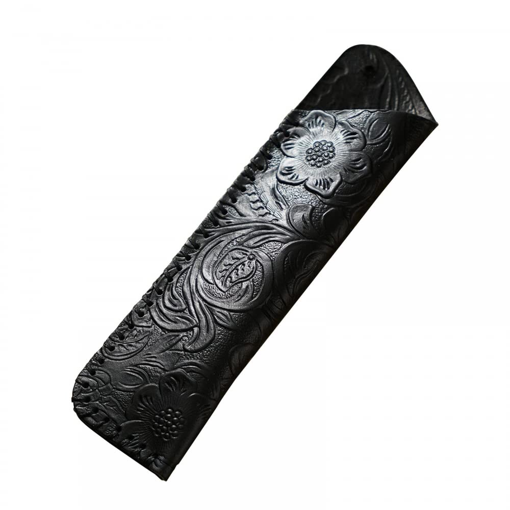 DONGKER Leather Pen Case,Vintage Fountain Pen Sleeve Holder for Two Ballpoint Fountain Rollerball Pens Pencils