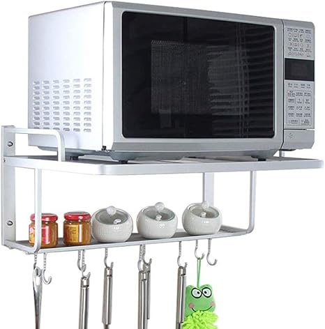 Aluminium Wand Kuchenregal Doppelschicht Mikrowelle Halterung Amazon De Kuche Haushalt