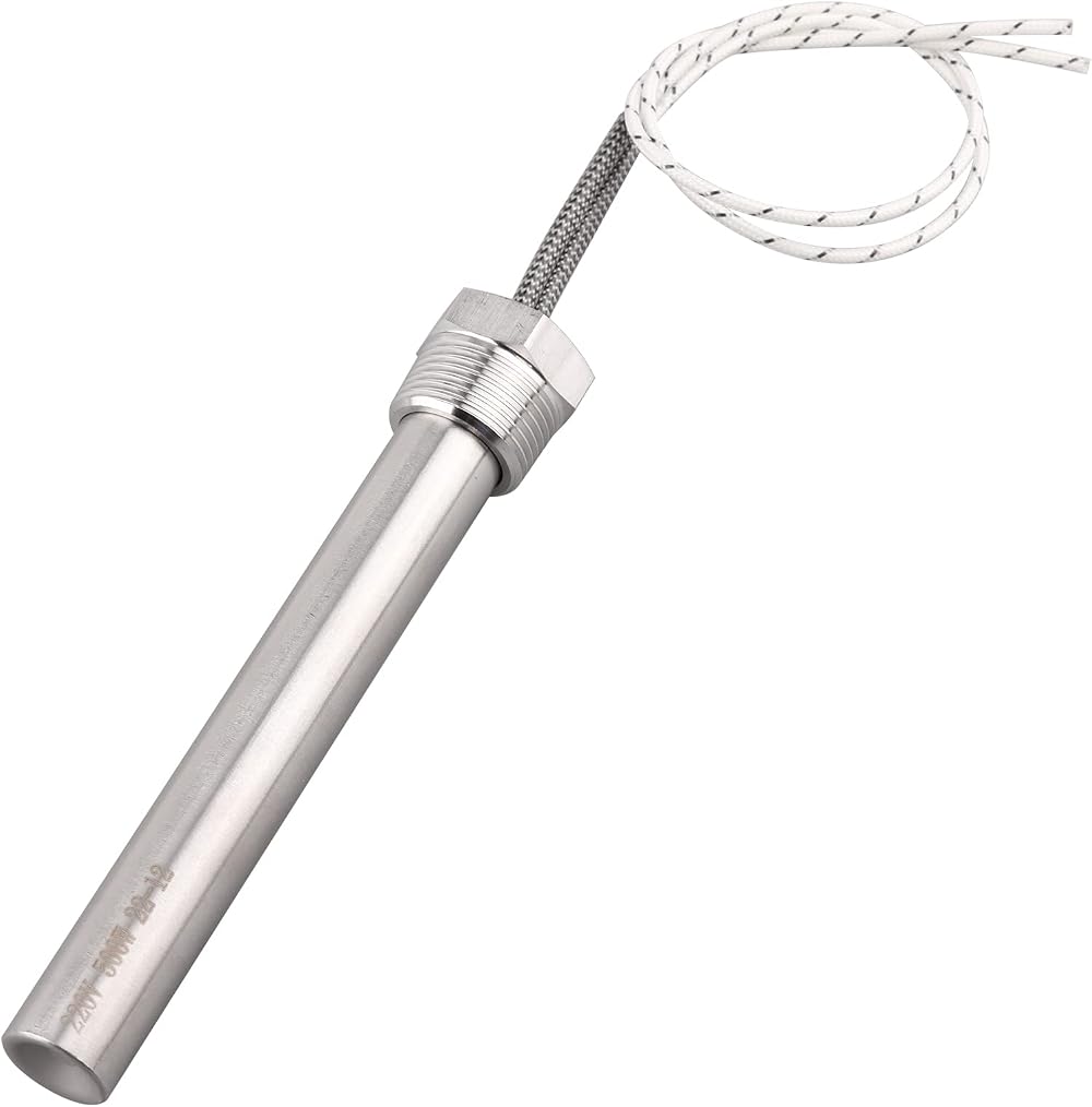 DERNORD 220V 500W Heating Cartridge 3/4 Inch Flange Stainless Steel DIY Rod
