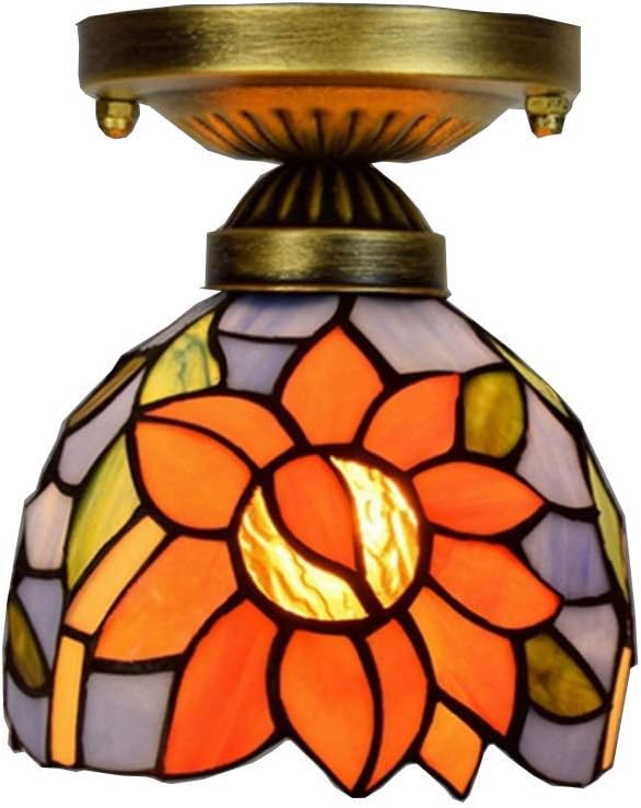 GEDHH 8-Zoll-Art-Erröten-Einfassung Mini Deckenleuchte Retro Sun-Blumen