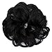 Scrunchy Updo Wavy Straight Hair Bun Clip Messy Donut Chignons Synthetic Hairpiece Hair Extension (natural black)