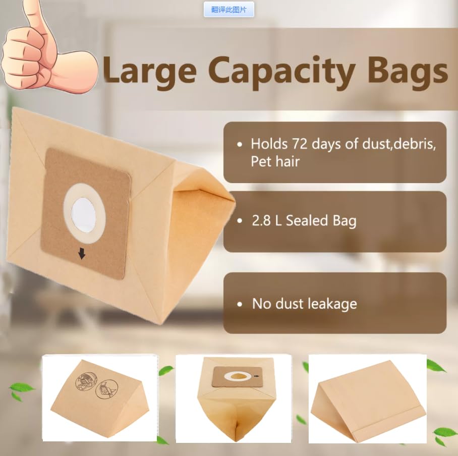 15 Vacuum Cleaner Bags Compatible with Rowenta ZR003901 Moulinex City Space and Moulinex Mini Space and Accessimo Vacuum Cleaner