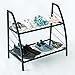 C-Hopetree Indoor or Outdoor Plant Stand, 2 Shelf Pot Rack with Black Metal Frame and Shelves