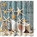 ABxinyoule Beach Shower Curtain Seashell Beach Theme Starfish Shell Waterproof Fabric Bathroom