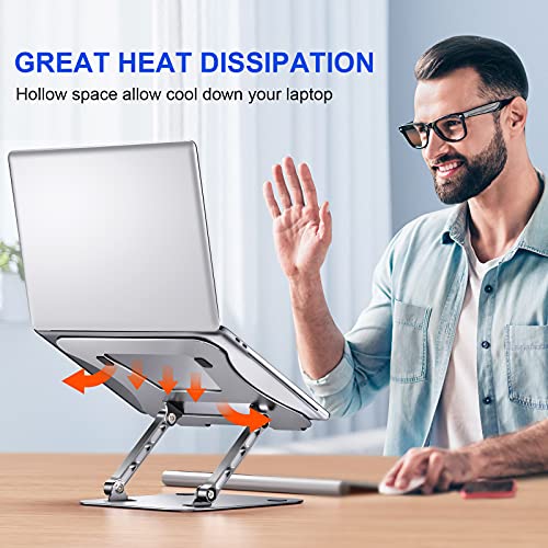 Adjustable Laptop Stand for Desk AOEVI Portable Notebook Stand Ergonomic Aluminum Laptop Riser Compatible with Tablet 10-15.6\