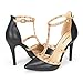 DREAM PAIRS ROCKSTAR-HIGH Women's D'Orsay Style Metal Studs Pointy Pumps Classic Stiletto Heel Shoes New