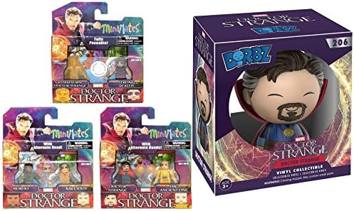 Comic Heroes Marvel Minimates Dr. Strange + Funko Dorbz #206 2 pack Exclusive Astral Form Doctor Strange and Strong Zealot!, Doctor Strange and The Ancient One + Mordo and Kaecilius mini hero figures