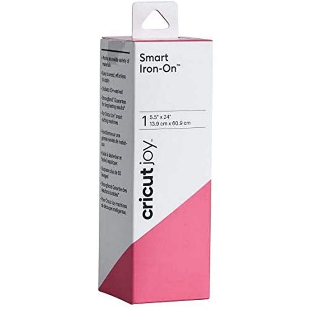 Photo 1 of Cricut Smart Iron On Vinyl- Pink, 2ft Roll (5.5in x 24') for Joy Machine - matless Cutting for Shapes up to 4ft, & Repeated cuts up to 20ft