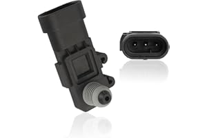 icykale 1 Pack Car Fuel Tank Pressure Sensor Accessories, Waterproof Durable Design, Compatible with Delphi Third Generation Replacement OEM #16238399 9377680 09377680 16196060 (Black)