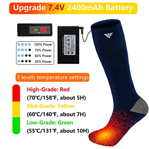 Heated Socks Rechargeable for Men/Women - 2021 Upgraded Electric Socks for Winter Outdoors