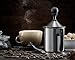 Francois et Mimi Milk and Creamer Frother Coffee Foam Pitcher with Handle and Lid, Stainless Steel, 14-Ounce Capacity, for Cappuccino and More