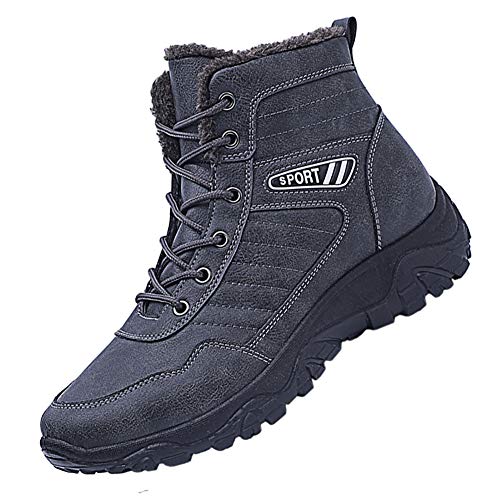 KUIBU Men's Lace up Antislip Waterproof Snow Hiking Motorcyc