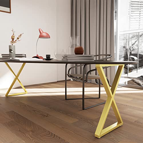 Metal Gold Desk Legs 28''H Furniture Legs,Dining Table Legs,Metal Legs for Table Desk, Office