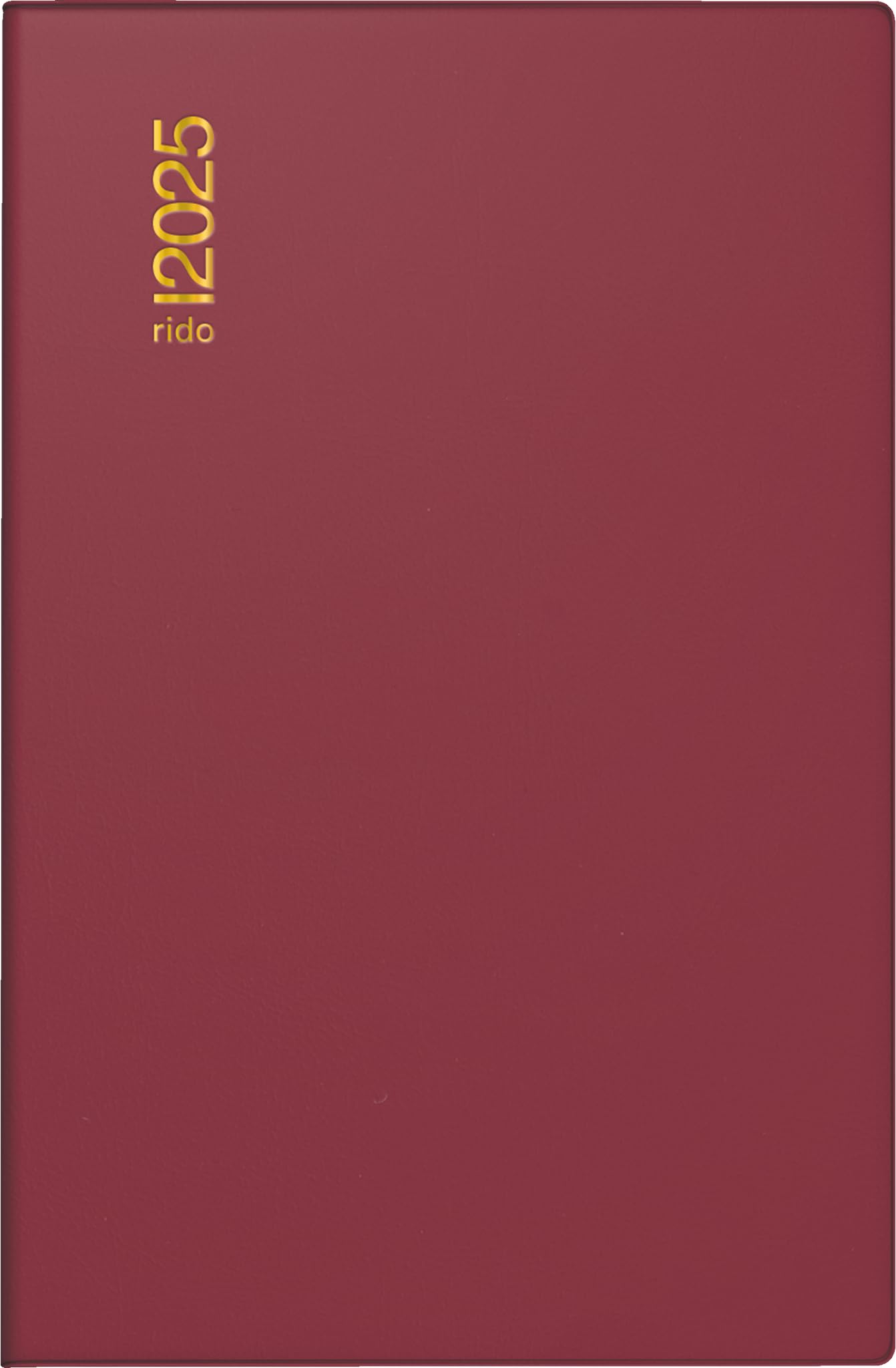 rido/idé Pocket Diary Model Industrie II (2025), 1 Page = 2 Days, A7, 312 Pages, Plastic Cover, Bordeaux