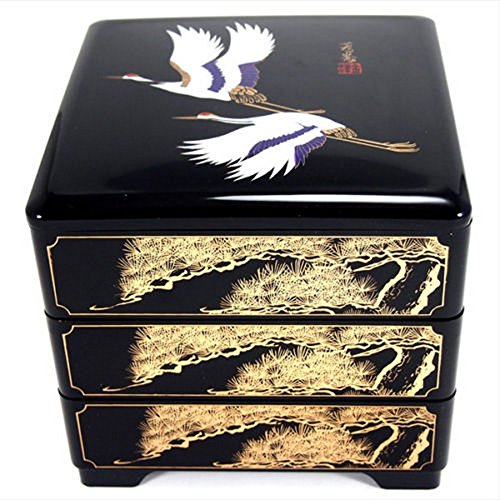 JapanBargain 4119, Jubako Box Japanese Traditional 3 Tiers Stack Box