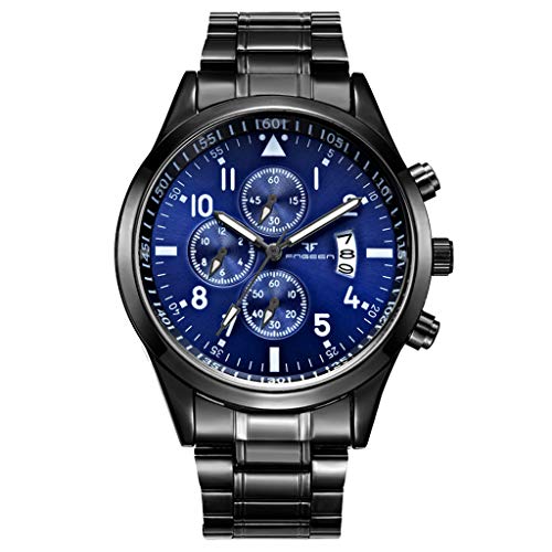 LUCAMORE Mens Luxury Casual Watch Quartz Analog Stainless Steel Band Waterproof Date Business Watch