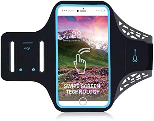 Sports Armband Compatible Apple iPhone XS Max 6.5", Tenplus Fingerprint Touch Supported Waterproof Cellphone Arm Bag with Adjustable Band & Key Holder Universal Case for Running, Walking (Black)