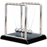 Newtons Cradle Balance Balls,Desk Toys, Physics Science Newtons Cradle Pendulum Balls Physics Toys Stress Relieving Desktop Toys (Medium Size)