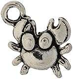 AV BEADS 10 Piece Crab Metal Charms Beach Charms Antique, Silver