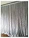 7ft x 7ft Silver Sequin Backdrop Curtain Glitter Photo Booth Backdrop for Wedding Birthday Baby Shower Event Decor