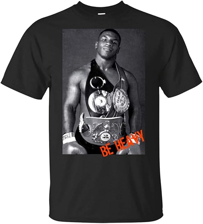 YTRUH Mike Tyson T-Shirt Be Heavy (Young Tyson) T-Shirt: Amazon.co.uk: Clothing