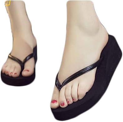 Amazon Thld サンダル レディース 厚底 ビーチ ビーチサンダル ヒール 春夏 歩きやすい 5cmヒール ペたんこ ブラック 韓国風 ファッション ブラック ベージュ グレー ウェッジソール レディース シンプル Thld ビーチサンダル