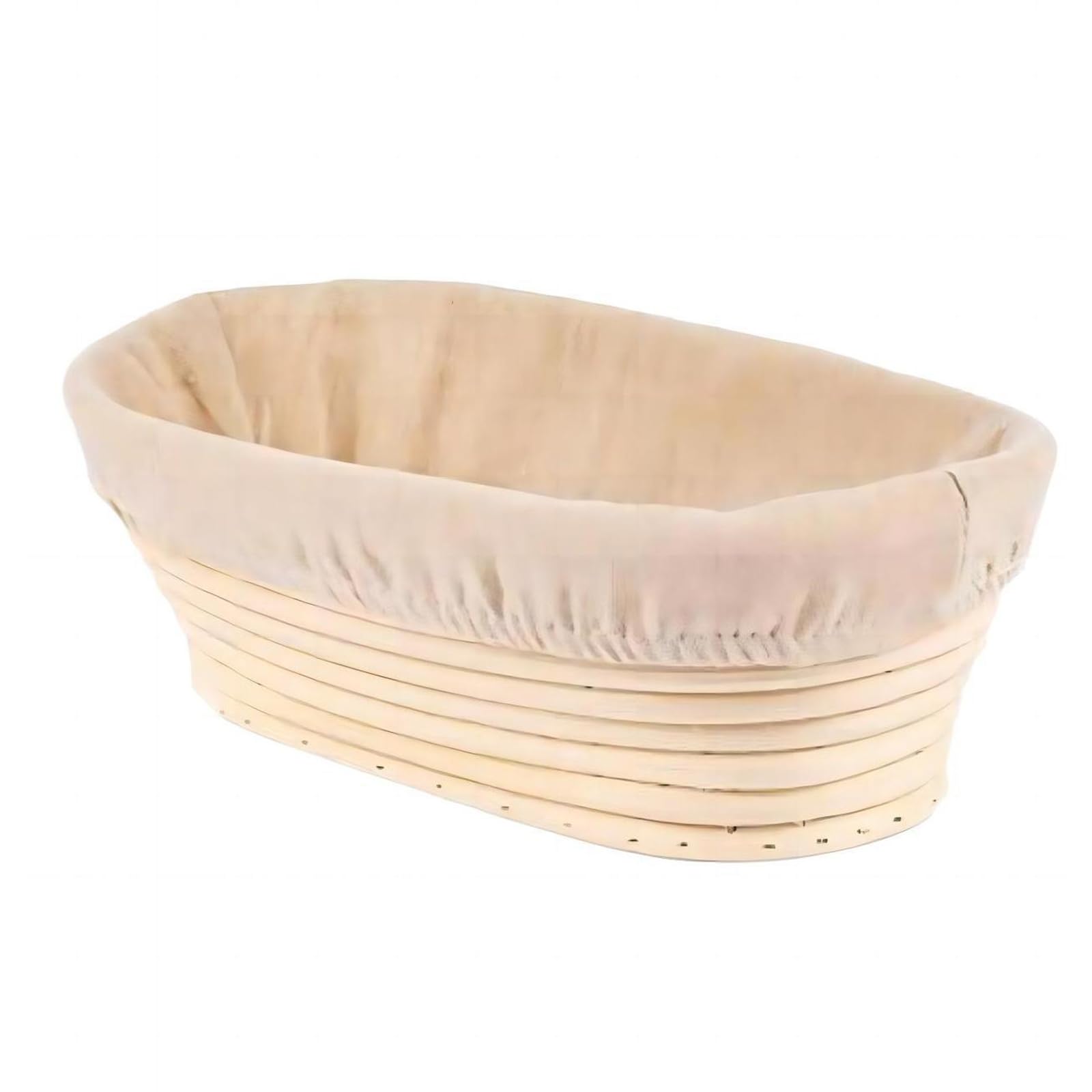Hoquare Bread Proofing Basket, 28cm Oval Natural Rattan Sourdough Proving Basket, Banneton Dough Baking Mold with Cloth Liner 28x15x8cm for Home Bakers Sourdough Starter Kit
