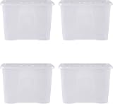 Wham Crystal 4 x 80L Stackable Plastic Storage Boxes with Lids UK Made view 8
