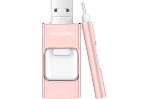 ZARMST Flash Drive for iPhone 256GB, 4 in 1 USB Type C Memory Stick, Photo Stick External Storage Thumb Drive for iPhone iPad Android Computer, Rose Pink