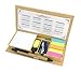 Combo School Supplies Bundle Pack! Includes Pen, Notes, Flags, Stapler, Sharpener, Eraser, Mini Highlighter, Clips, and Calendar- Packaged in A Box Neat & Compact! by Mega Stationers