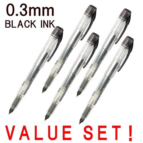 Ã—5 Platinum Fountain Pen, Preppy, Fine Nib, Black (PPQ-200-#1)