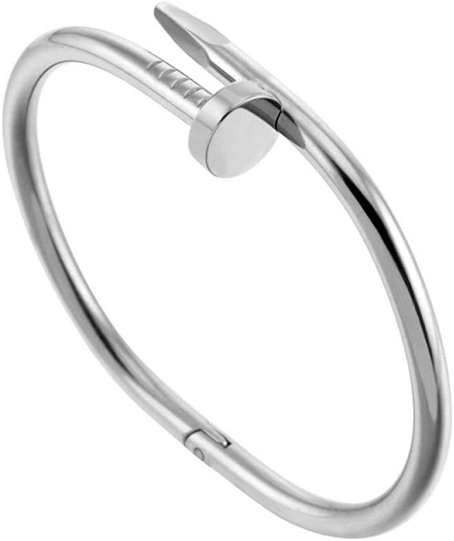 Fashion Personality Style Women Nail Bracelet Titanium Stainless Steel Open Couple Bangle