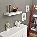 WELLAND 24 inch White Mission Floating Shelves for Wall, Bathroom and Bedroom, Modern Display and Book Shelves, Wall Mounted