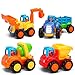 Kemuse Toddler Baby Toy Push And Go Friction Powered Car Toys Set for Children Boys Girls Kids Gift- Tractor, Bulldozer, Mixer Truck And Dumper（Set of 4）