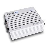 Pyle 2.1 Bluetooth Marine Amplifier Receiver - Waterproof 4 Channel Wireless Bridgeable Audio Amp for Stereo Speaker with 400 Watt Power Dual MOSFET Supply, GAIN Level and LED Indicator - PLMRA410BT